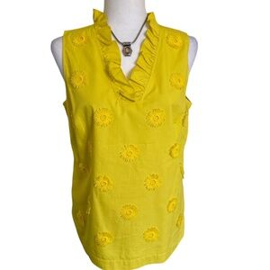 Talbots Women's Ruffle V-Neck Sleeveless Blouse